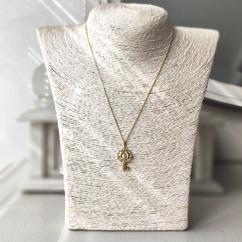 MIKIMOTO ミキモト 鍵のモチーフ あこや真珠 ネックレス
