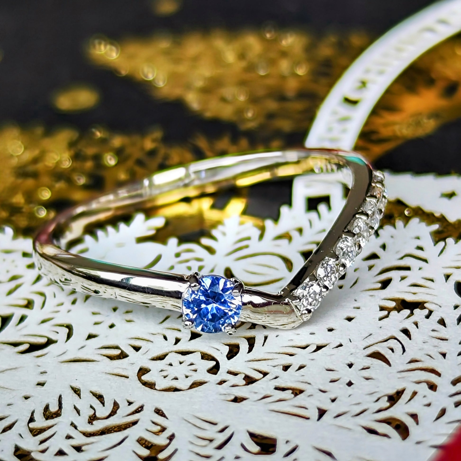 【幻のサファイア ヨーゴ渓谷】天然サファイア 天然ダイヤモンド リング 非加熱