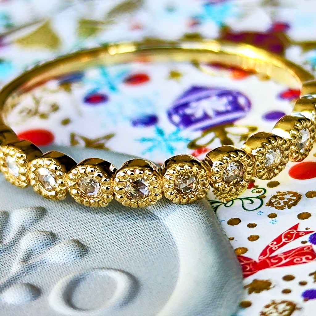 ローズカット ダイヤモンド エタニティ リング K18 楽天市場】ローズカット ダイヤモンドリング エタニティリング