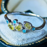 天然イエローダイヤモンド 天然パライバトルマリン リング