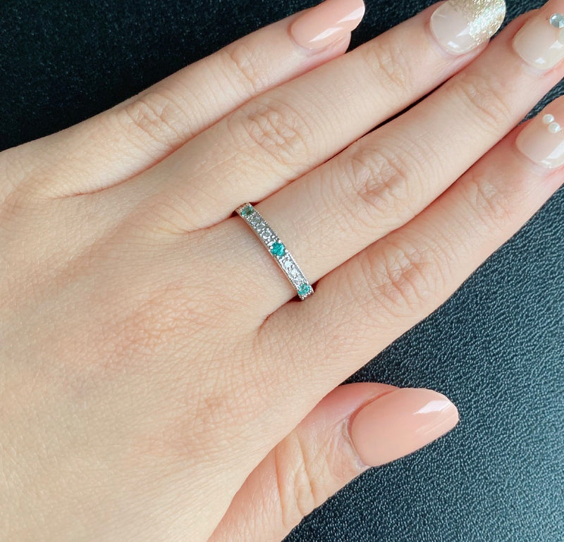 天然パライバトルマリン 天然ダイヤモンド プラチナリング