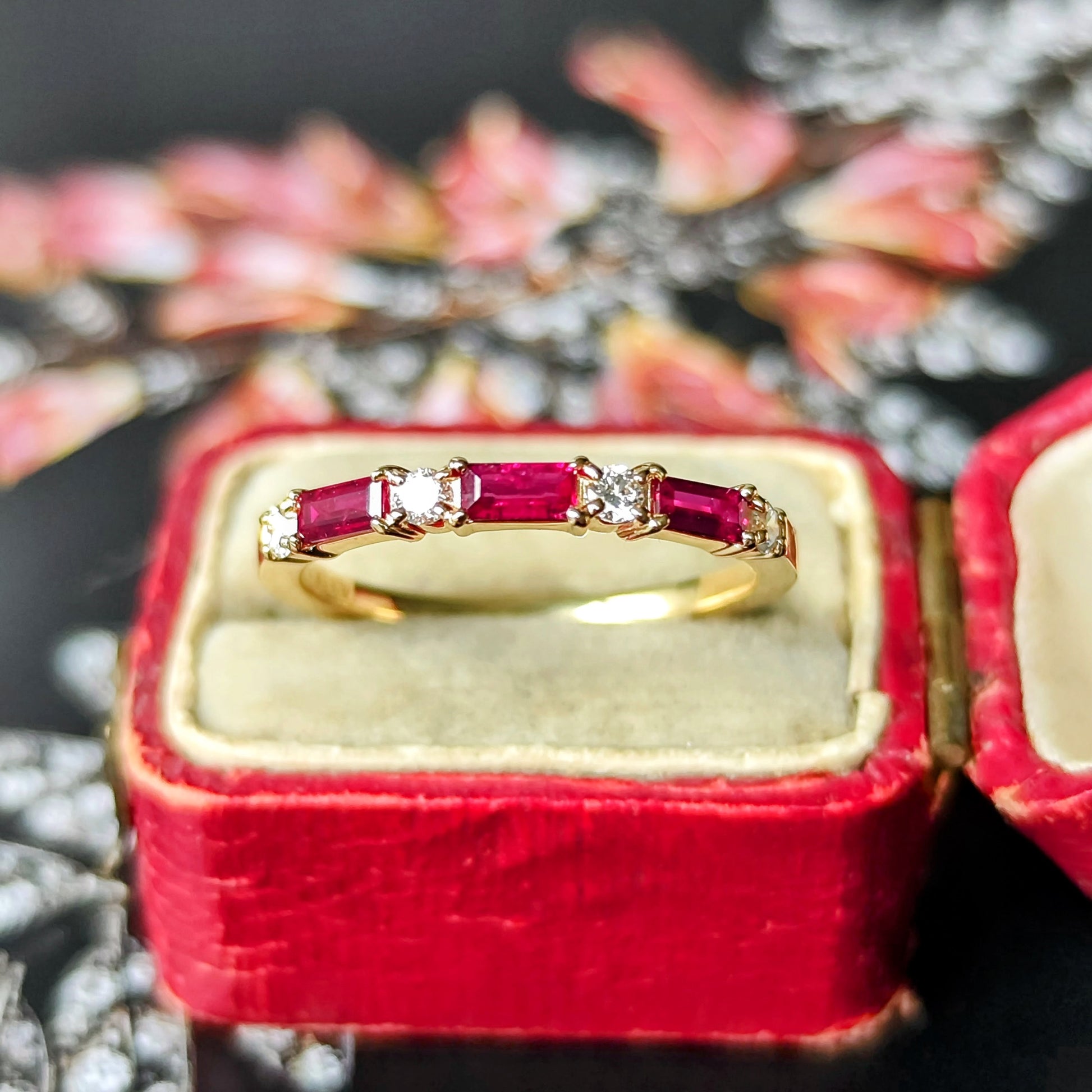 【非加熱 ピジョンブラッド】天然ルビー 天然ダイヤモンド 18金リング