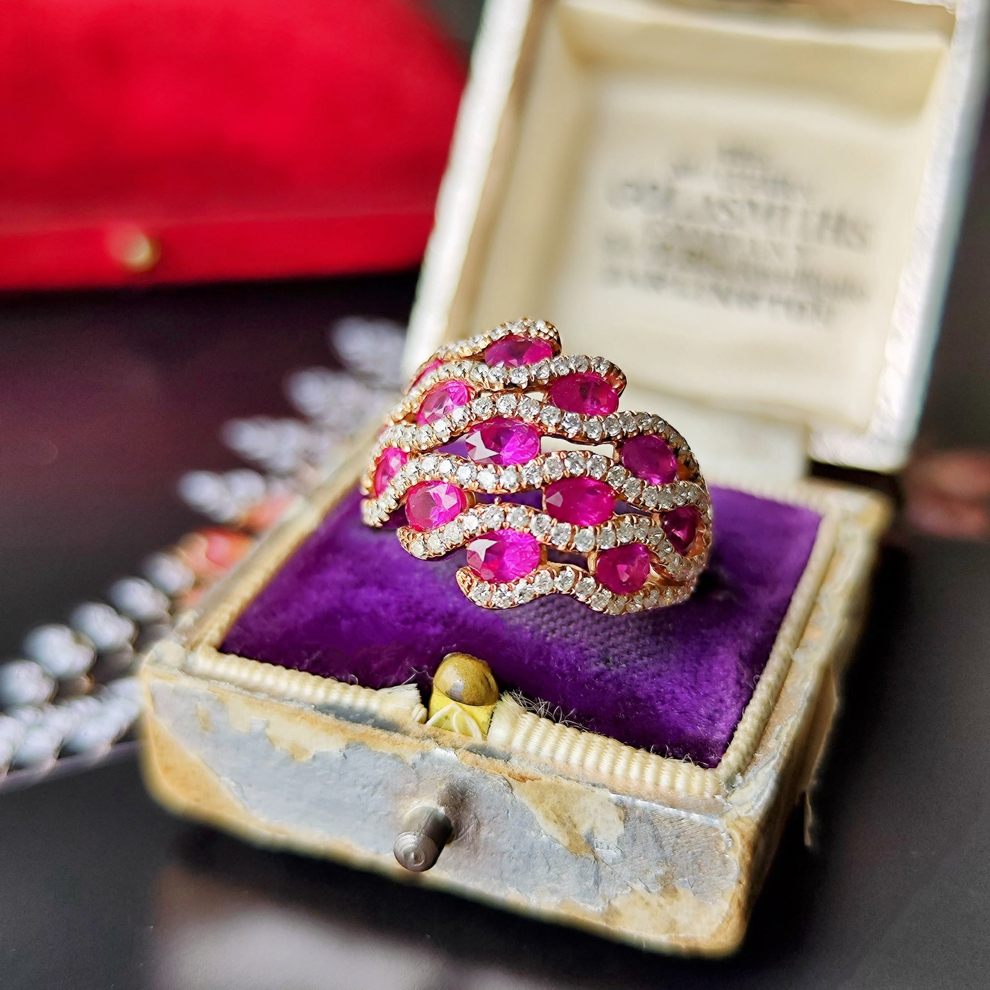 天然ルビー 天然ダイヤモンド 18金リング