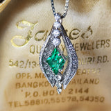 【ロシア産 ノンオイル】天然エメラルド 天然ダイヤモンド ネックレス GIA