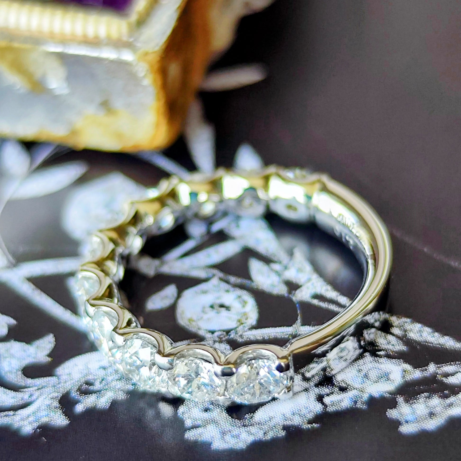 【2.10ct】天然ダイヤモンド ハーフエタニティリング