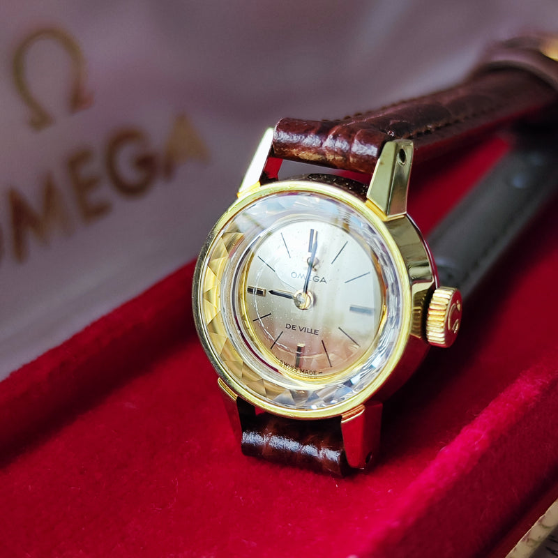 【OH済み】OMEGA オメガ DE VILLE デビル 手巻き 腕時計 カットガラス