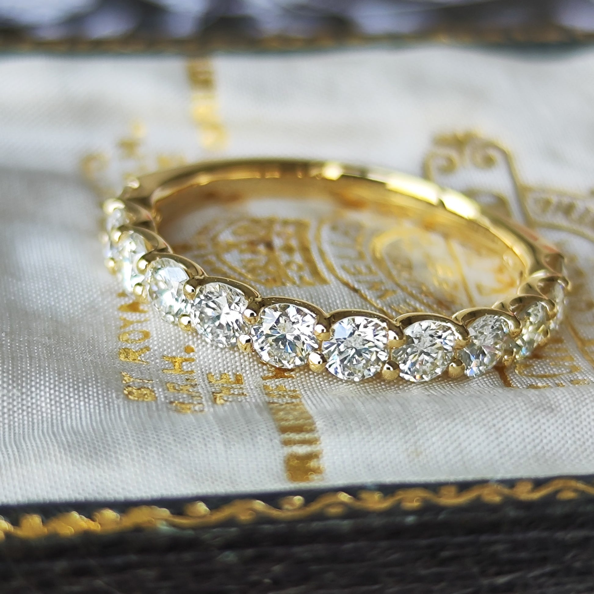 【全石ハート&キューピッド】天然ダイヤモンド 15石 ハーフエタニティリング 18金