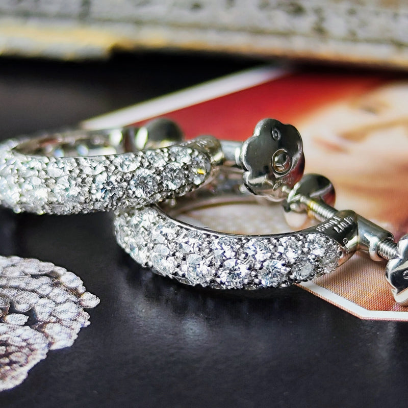 Gimel ギメル 天然ダイヤモンド パヴェ イヤリング