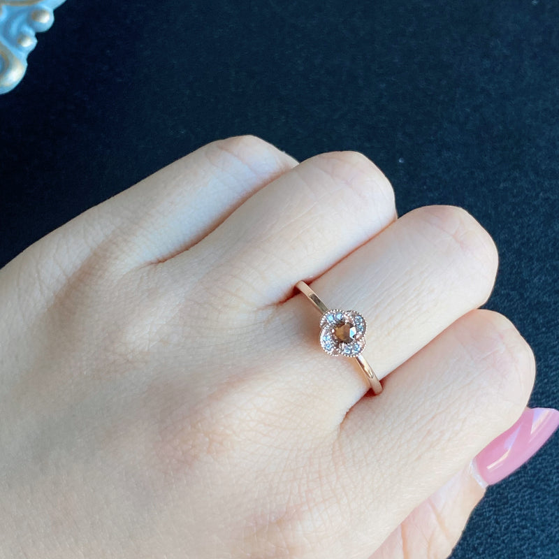 【ローズカット】天然ブラウンダイヤモンド リング