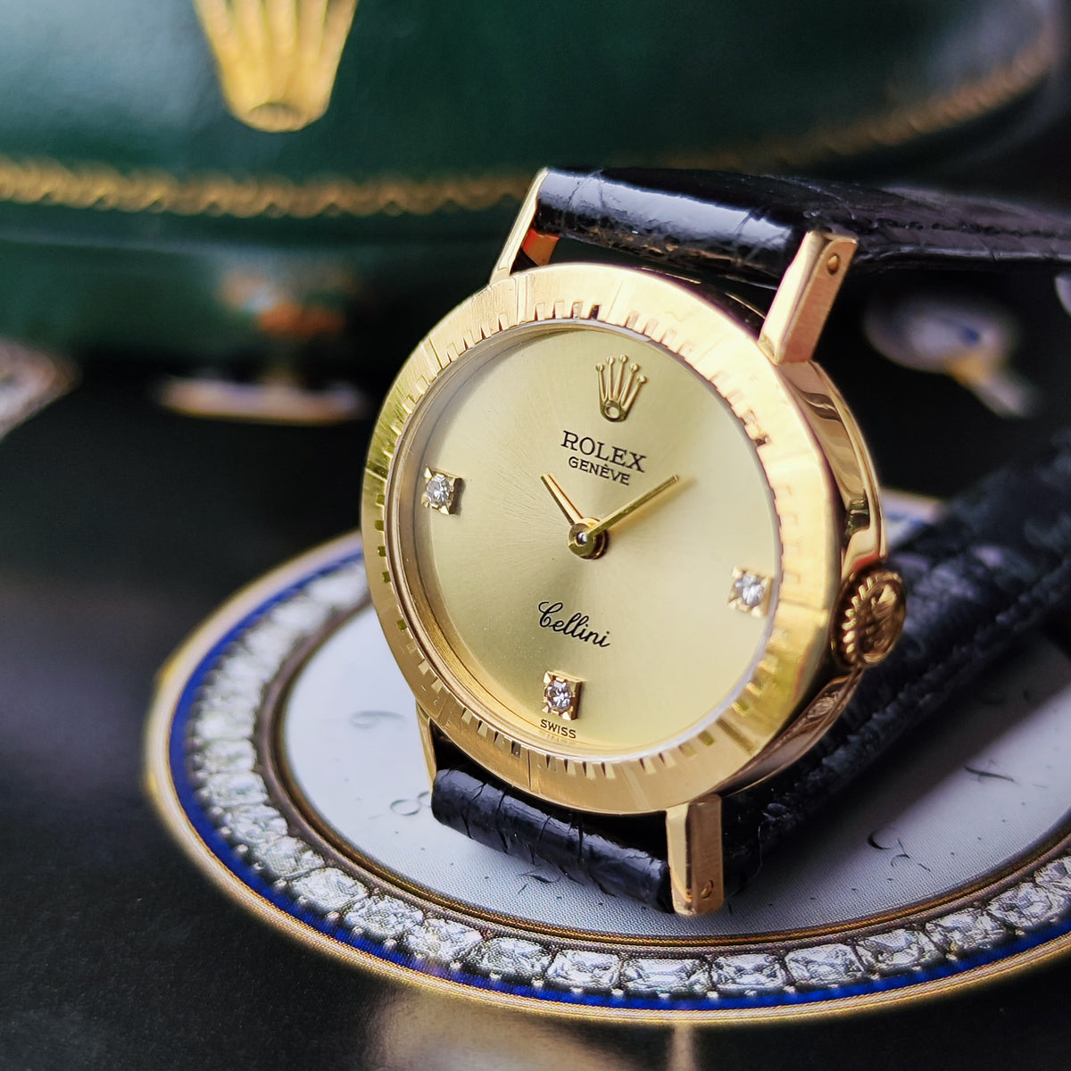 【OH済み】ROLEX ロレックス CELLINI チェリーニ 18金無垢 ダイヤモンド 手巻き腕時計