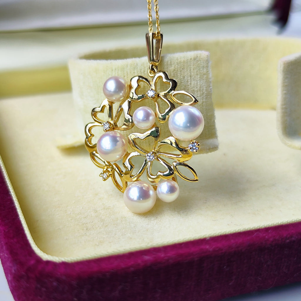 MIKIMOTO ミキモト あこや真珠 天然ダイヤモンド ペンダントトップ