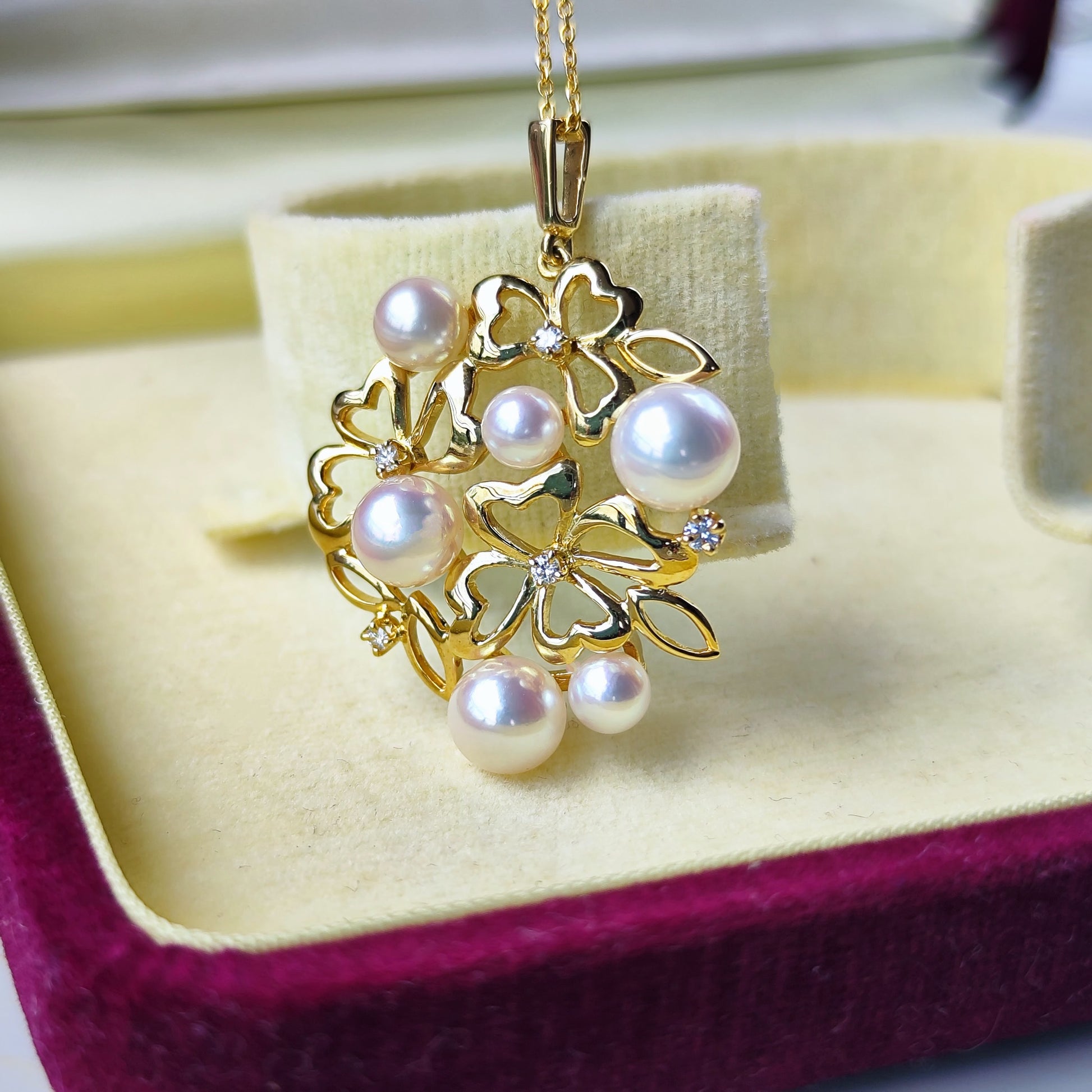 MIKIMOTO ミキモト あこや真珠 天然ダイヤモンド ペンダントトップ