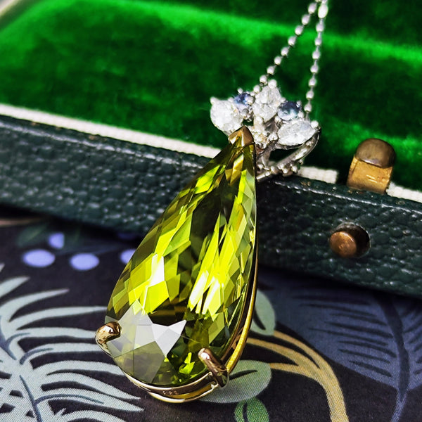 天然トルマリン 10.98ct 天然アレキサンドライト 天然ダイヤモンド ペンダントトップ