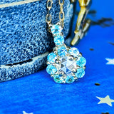 【ローズカット】天然パライバトルマリン 天然ダイヤモンド 18金 ネックレス