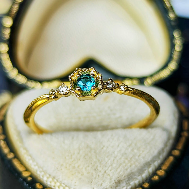 【初期の頃のルース】天然グランディディエライト 天然ダイヤモンド 18金リング