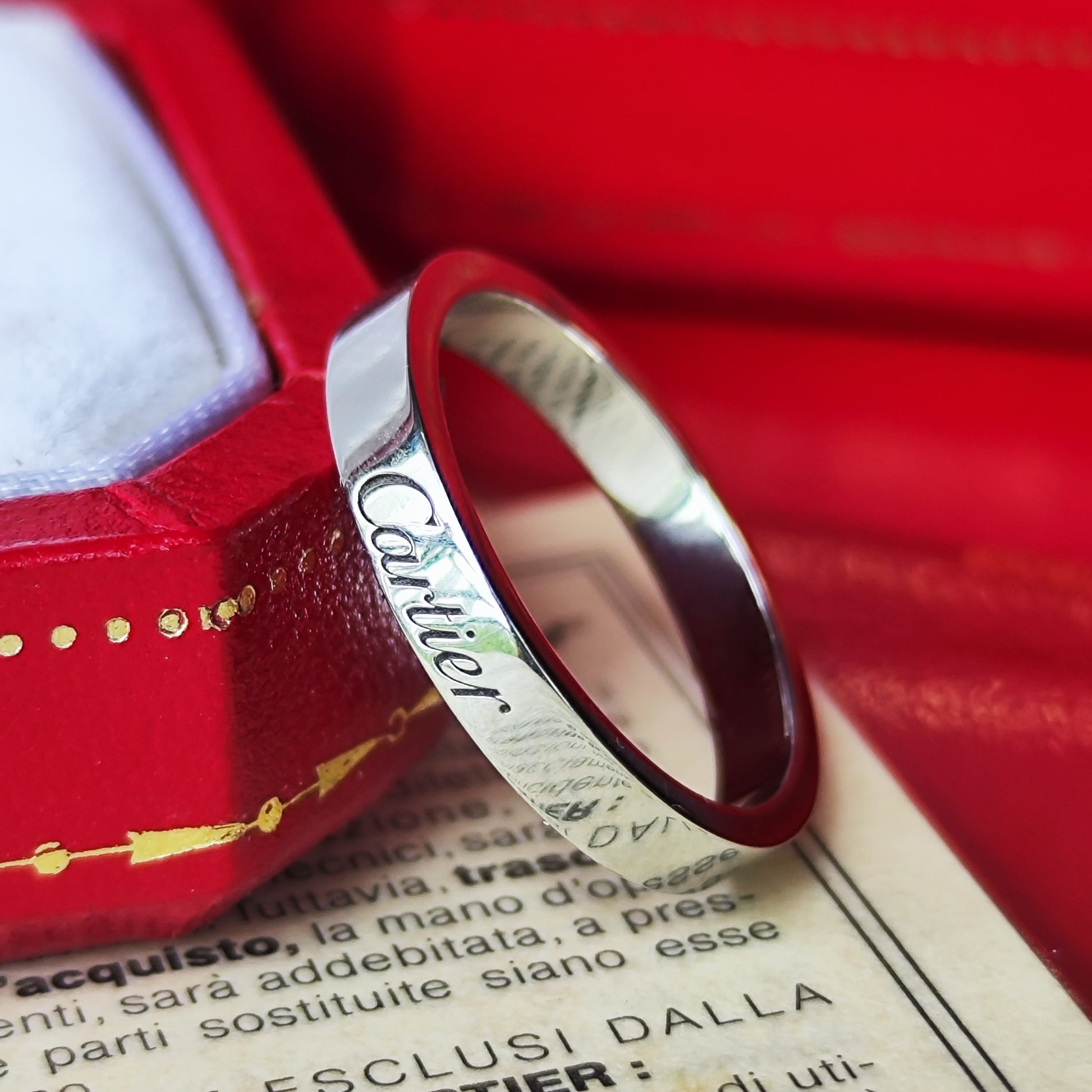Cartier カルティエ Cドゥ エングレーブドリング プラチナ 54