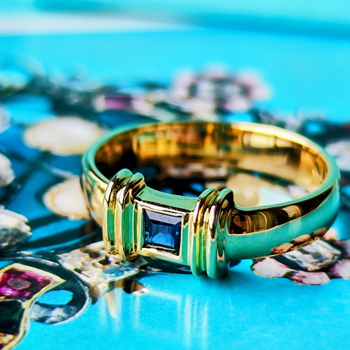 TIFFANY &Co ティファニー スタッキングリング サファイア 18金 12号