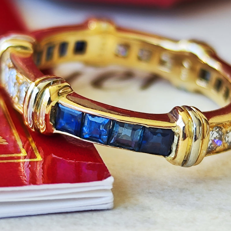 【Vintage Cartier】カルティエ コンテッサ サファイア ダイヤモンド フル リング