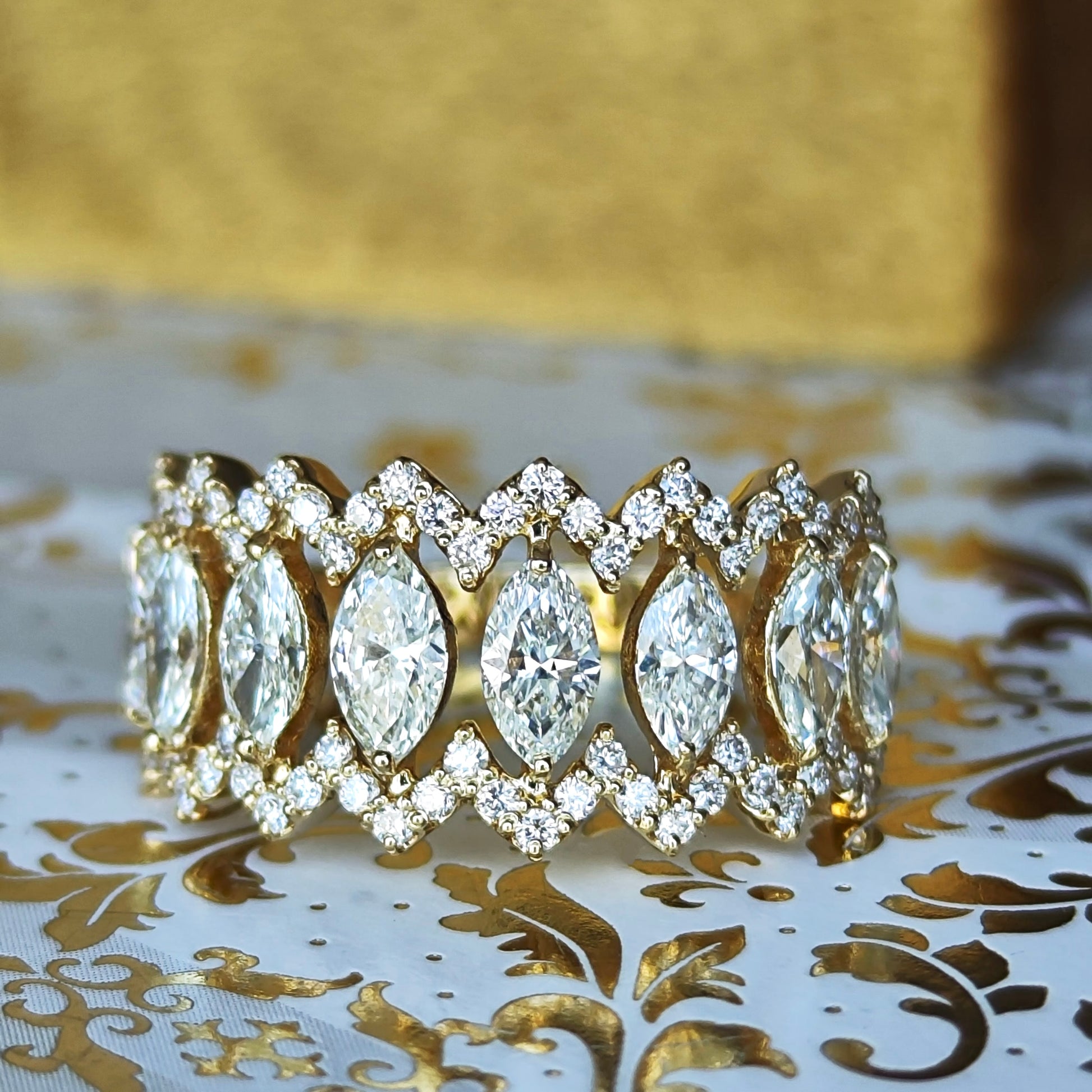 天然ダイヤモンド マーキスカット 0.90ct リング