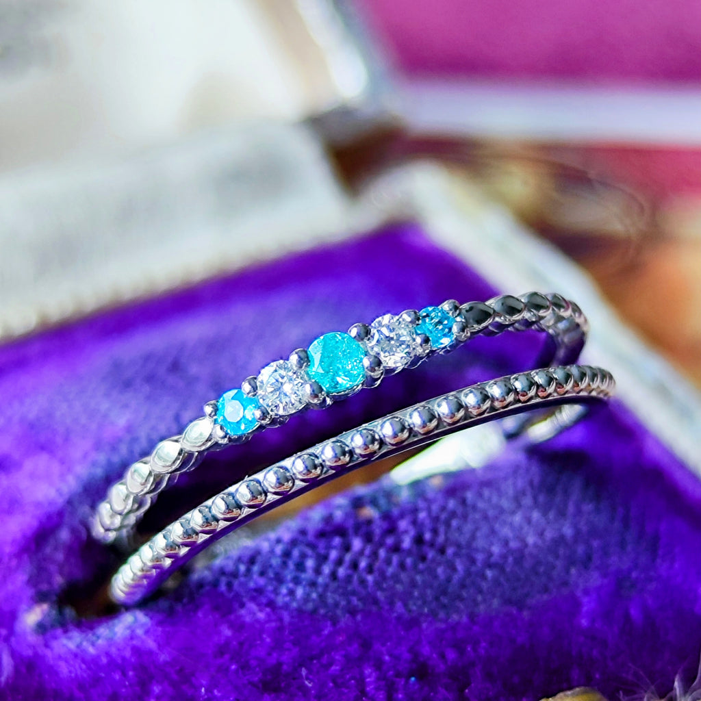 天然パライバトルマリン 天然ダイヤモンド リング