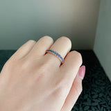 天然アレキサンドライト ダイヤカット ハーフエタニティリング 18金PG