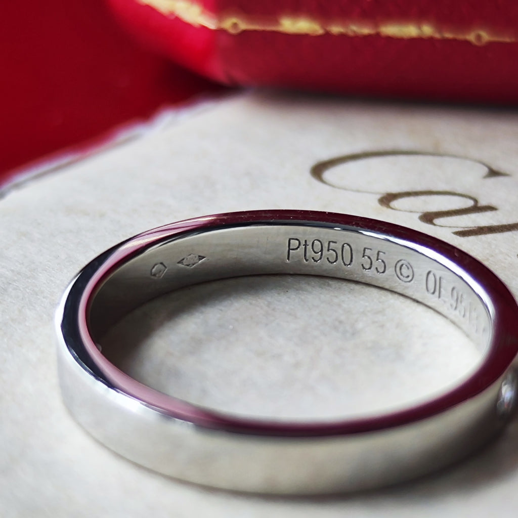 Cartier カルティエ エングレーブド ダイヤモンド プラチナ 55