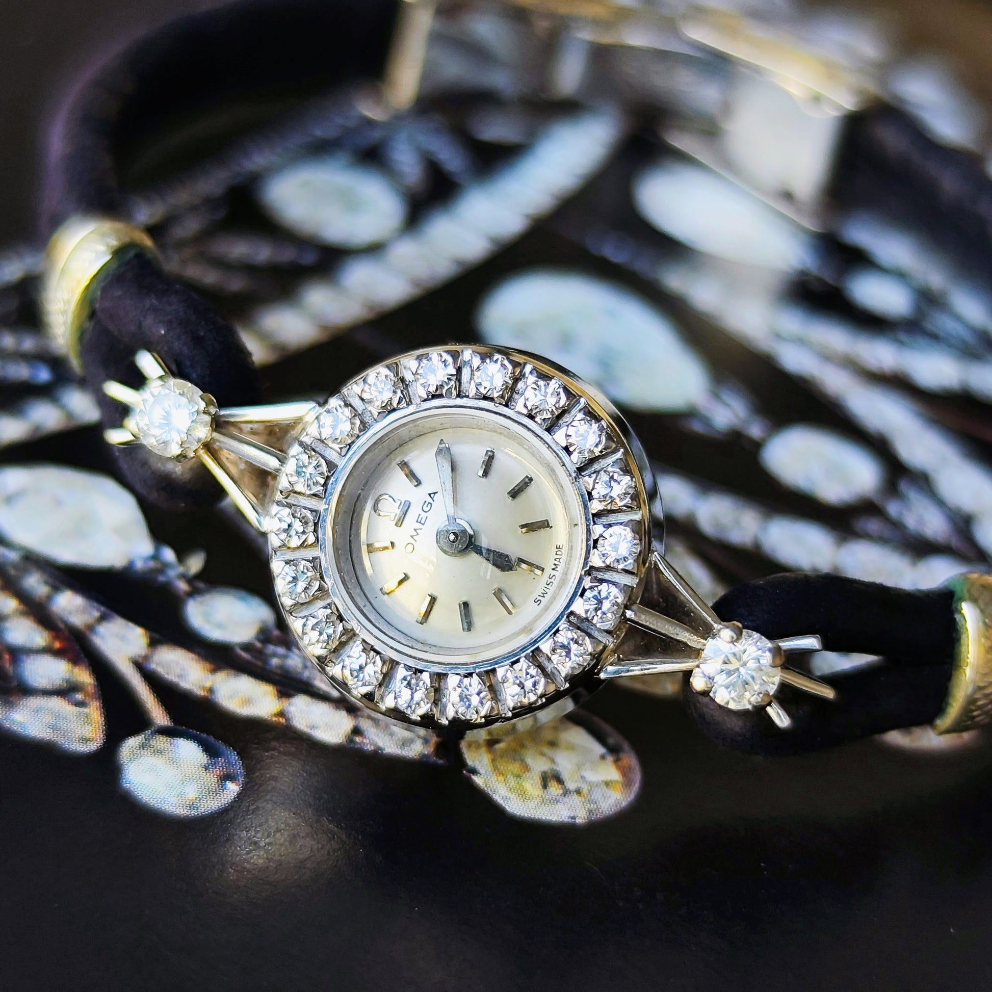 【OH済み】OMEGA オメガ ダイヤモンド 18金無垢時計 バックワインド