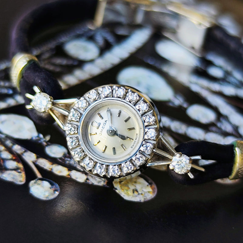 【OH済み】OMEGA オメガ ダイヤモンド 18金無垢時計 バックワインド