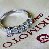 MIKIMOTO ミキモト 天然ダイヤモンド 0.74ct ハーフエタニティリング