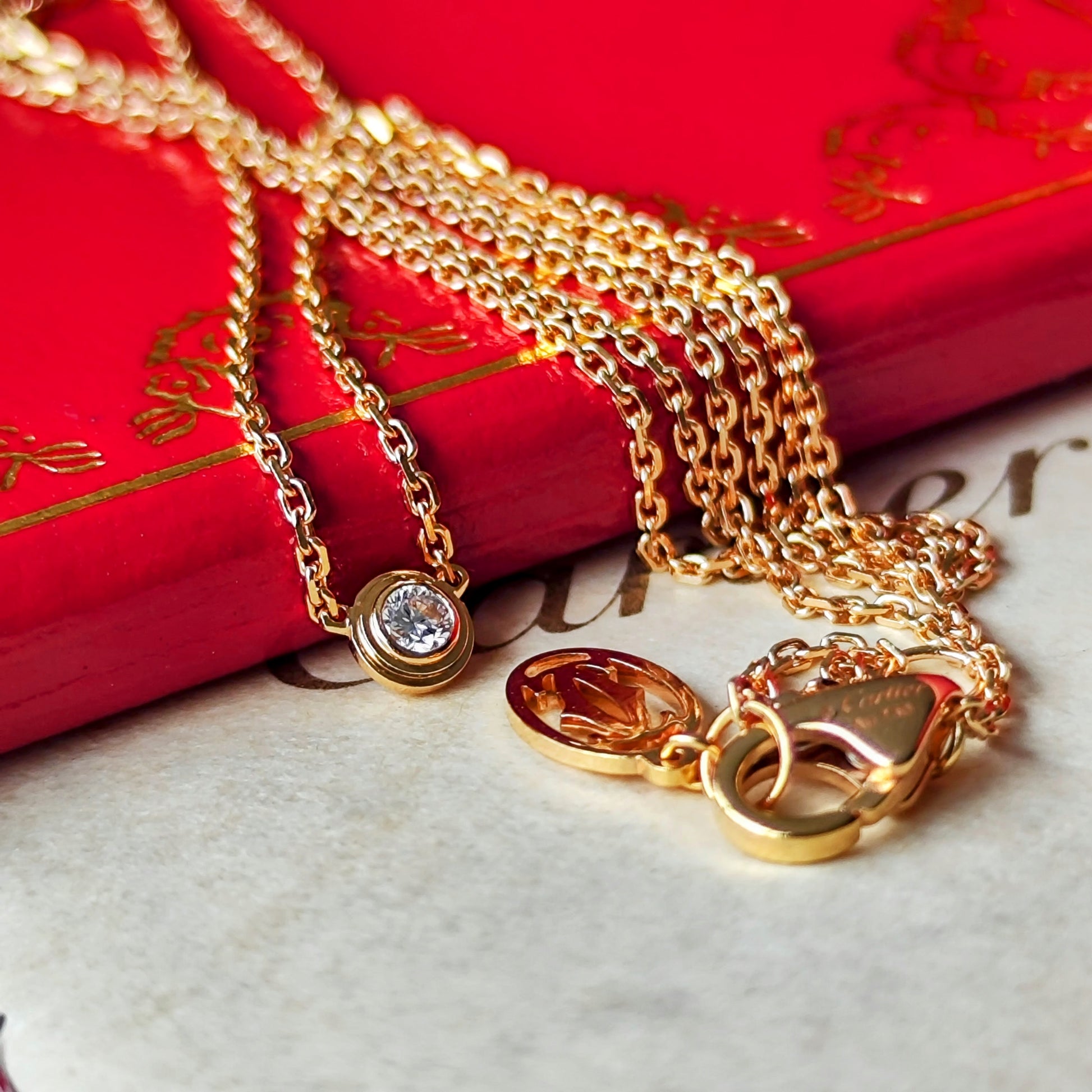 Cartier カルティエ ダムールネックレス XS 18金PG