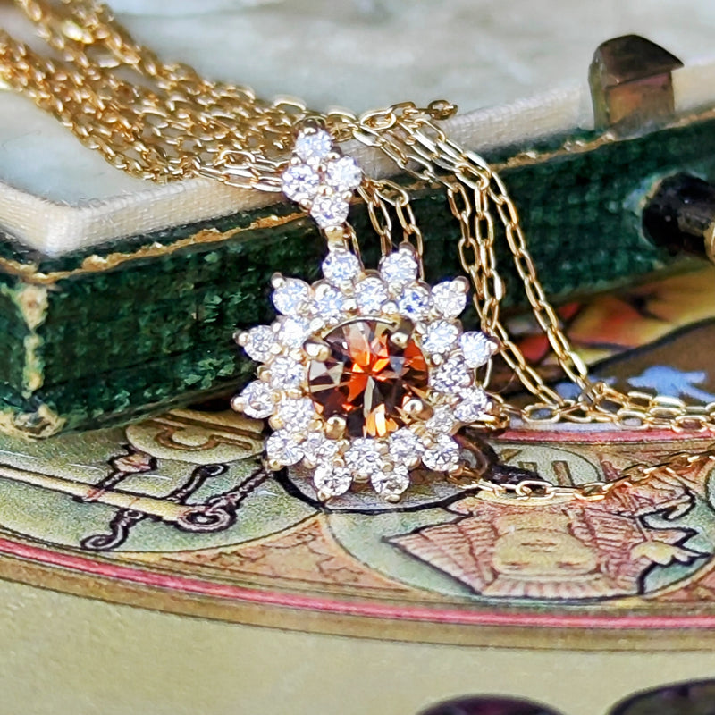 天然アンダリュサイト 天然ダイヤモンド ネックレス