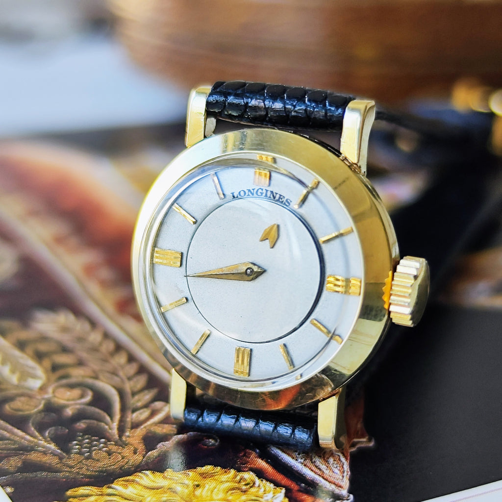 【お値下げ】OH済み LONGINES ロンジン ミステリーダイヤル 14金無垢 手巻き腕時計