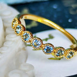 天然アクアマリン ハーフエタニティリング 18金