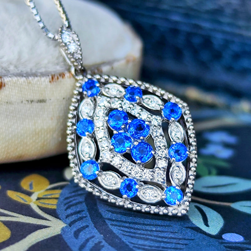 天然アウイナイト 天然ダイヤモンド ネックレス