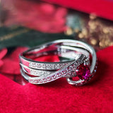 【非加熱 ピジョンブラッド】天然ルビー 天然ダイヤモンド リング