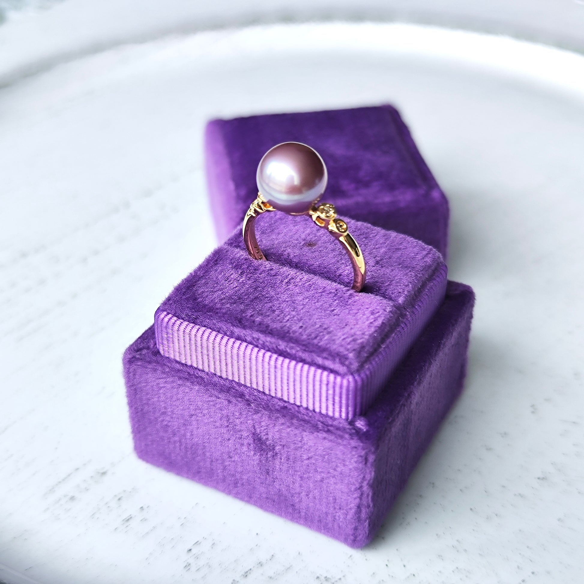 【限定品】紫陽花パール 天然ダイヤモンドリング