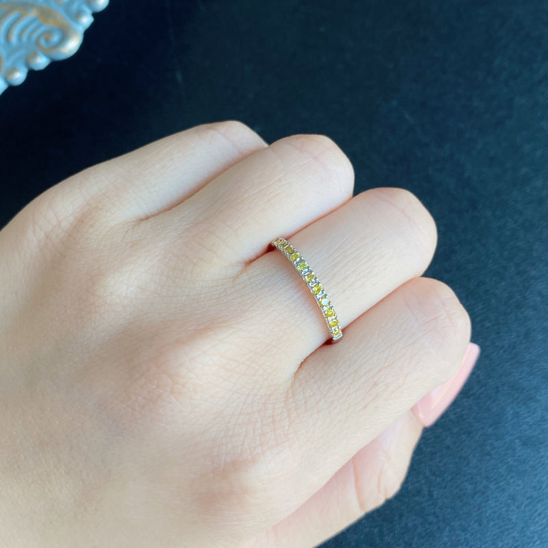 天然イエローダイヤモンド ハーフエタニティリング