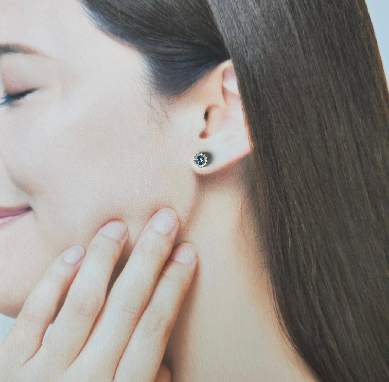 【カンチャナブリ産】天然サファイア 天然ダイヤモンド ピアス