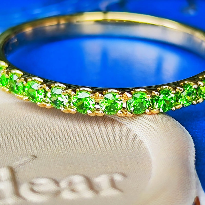 天然デマントイドガーネット ハーフエタニティリング 18金