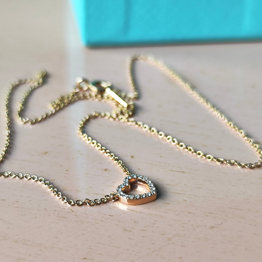 TIFFANY &Co ティファニー メトロハート ダイヤモンド ネックレス