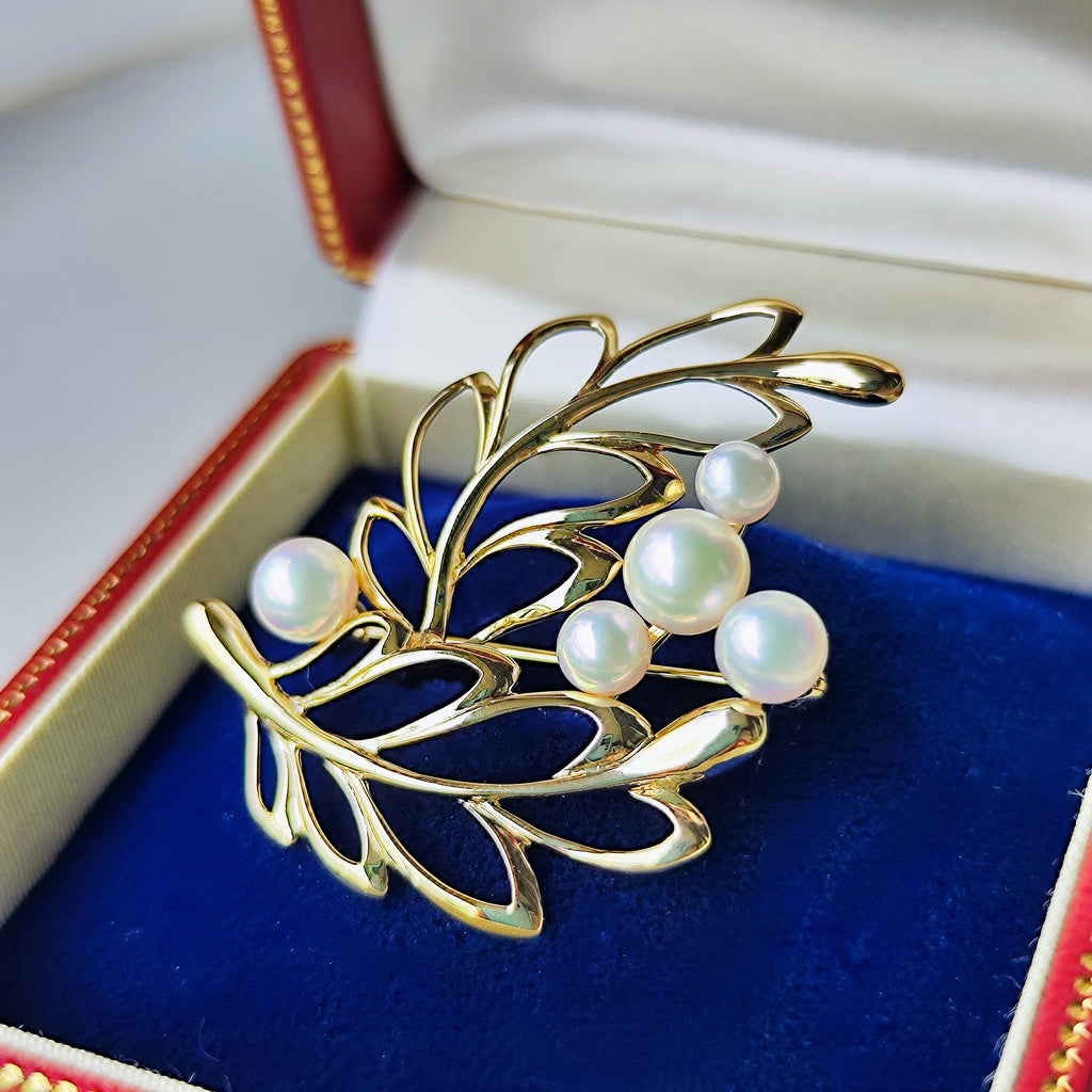 MIKIMOTO ミキモト あこや真珠 ブローチ 14金 ヴィンテージ