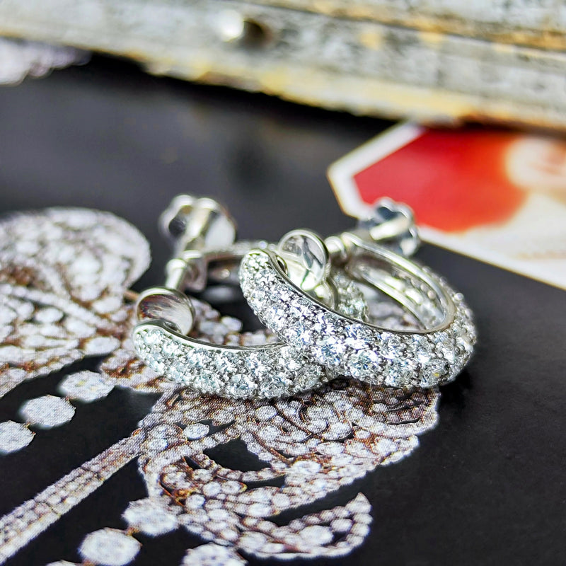 Gimel ギメル 天然ダイヤモンド パヴェ イヤリング