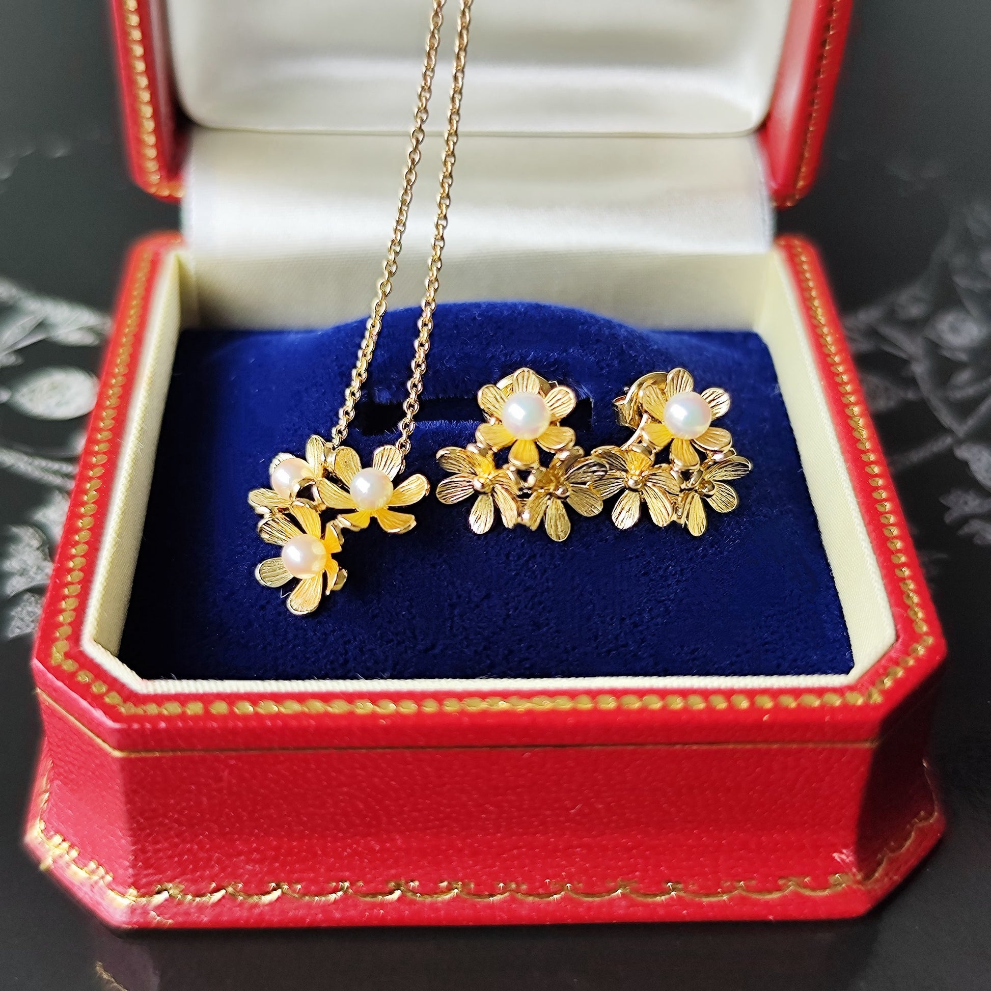 MIKIMOTO ミキモト フラワーモチーフ あこやベビーパール ネックレス