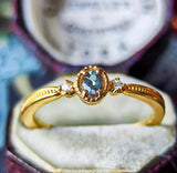 天然アレキサンドライト 天然ダイヤモンド 18金リング