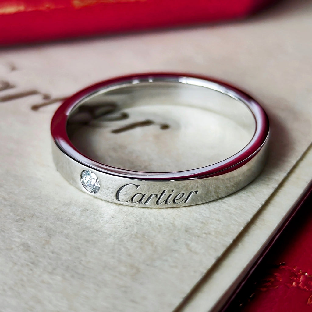 Cartier カルティエ エングレーブド ダイヤモンド プラチナ 55