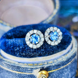 【カンチャナブリ産】天然サファイア 天然ダイヤモンド ピアス