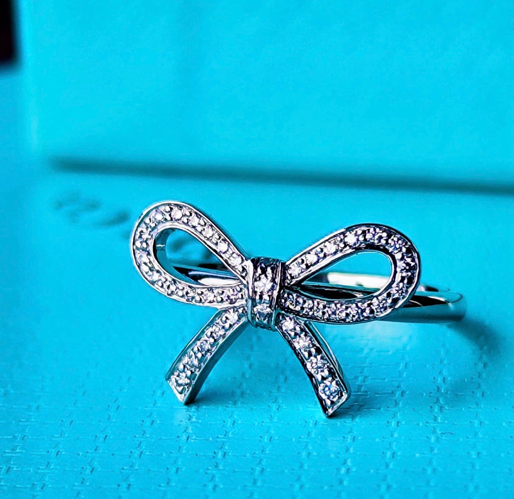 TIFFANY&Co. ティファニー ボウ リボンリング ダイヤモンド プラチナリング
