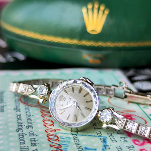 【OH済み】ROLEX ロレックス ダイヤモンド 14金無垢 ジュエリーウォッチ 手巻き