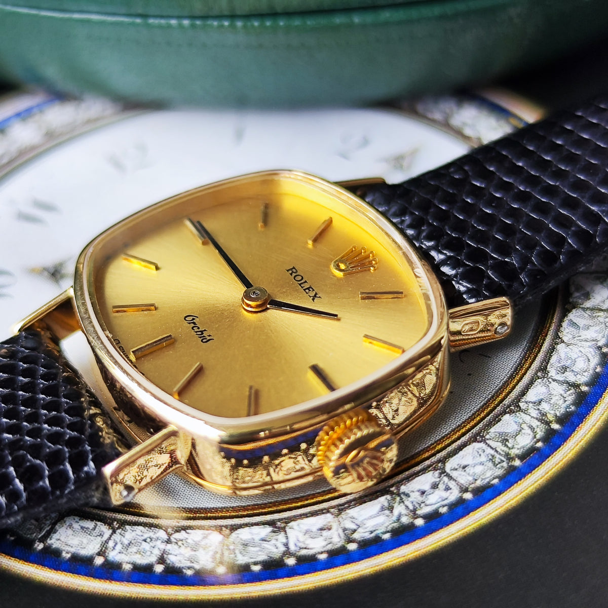 【OH済み】ROLEX ロレックス Orchid オーキッド 金無垢 σシグマ文字盤 手巻き腕時計