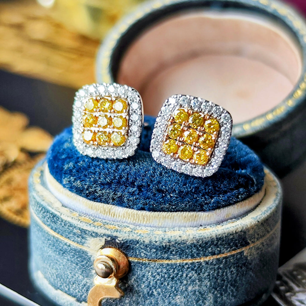 【イエローダイヤ】天然ダイヤモンド ピアス